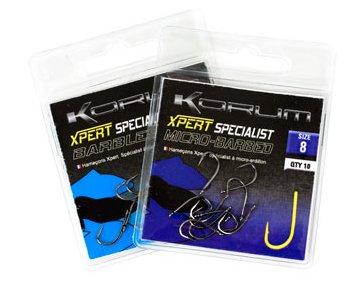 Korum Xpert Specialist Hooks Microbarbed or Barbless - Matchman Supplies